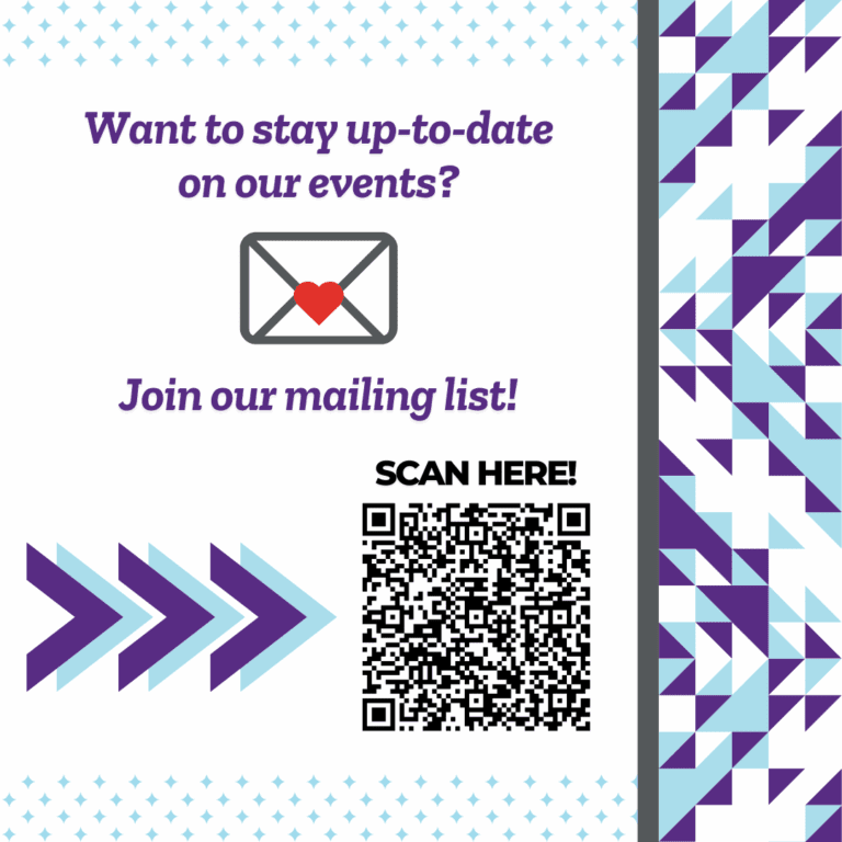 Want to stay up-to-date on our events? Join our mailing list!