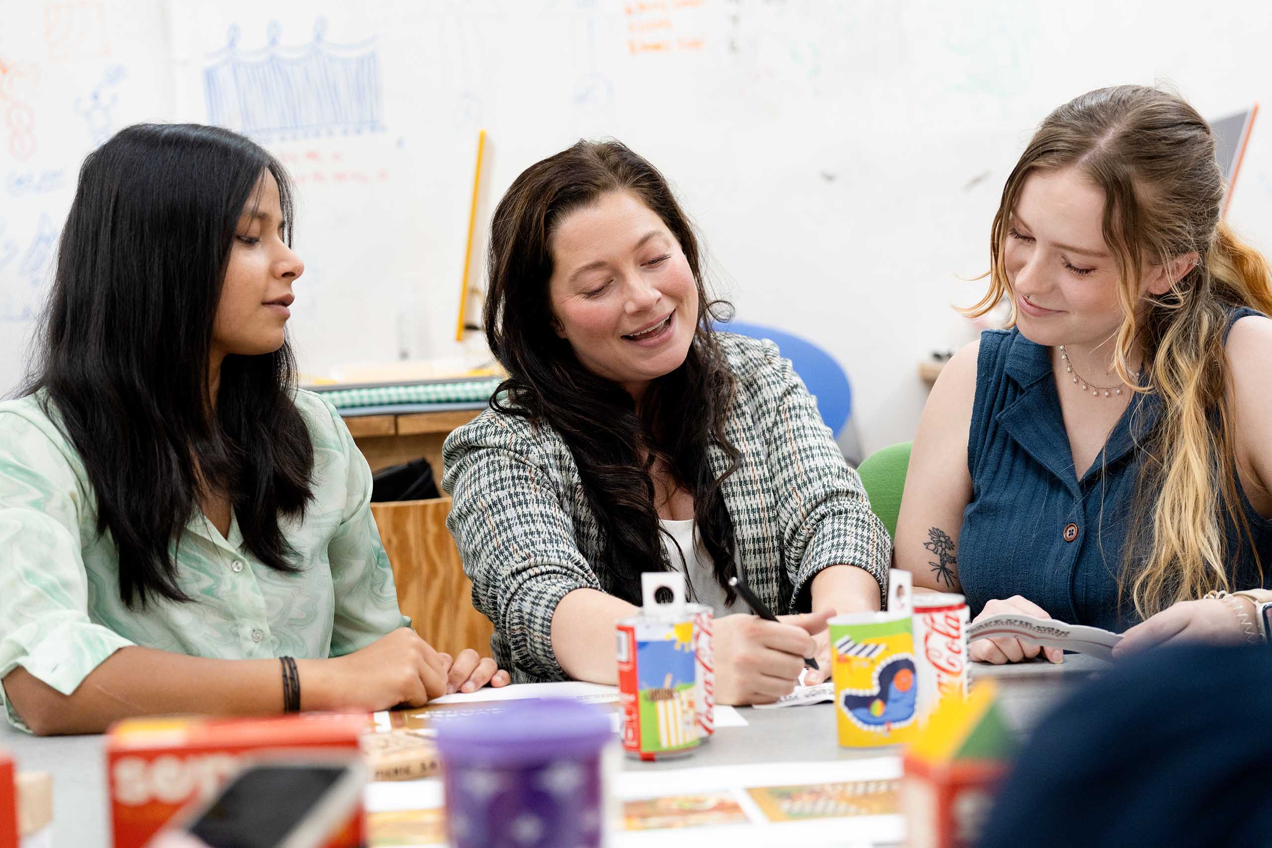 Master of Arts in Strategic Design (MASD) students work with program director Marta Lanier.