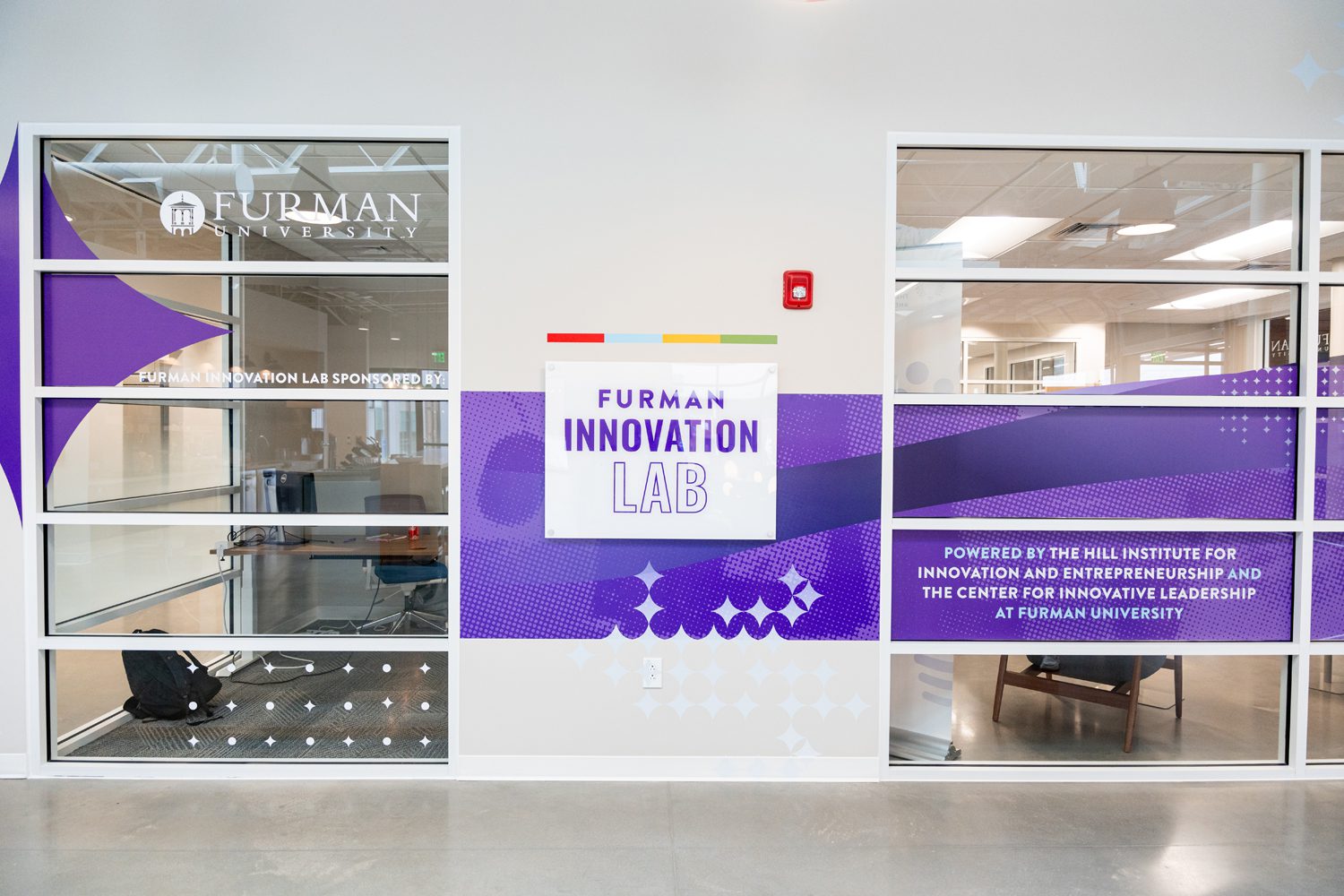 Furman's Master of Science in Innovation and Leadership students have their monthly Friday in the Field at the Furman Innovation Lab at Crescent One on Friday, November 1st, 2024.  Photo by Owen Withycombe, Furman University.