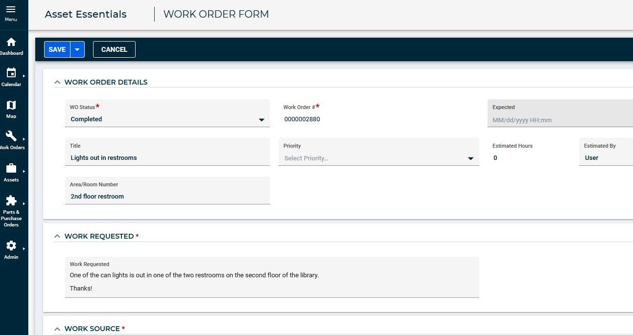Asset Essentials Work Order System