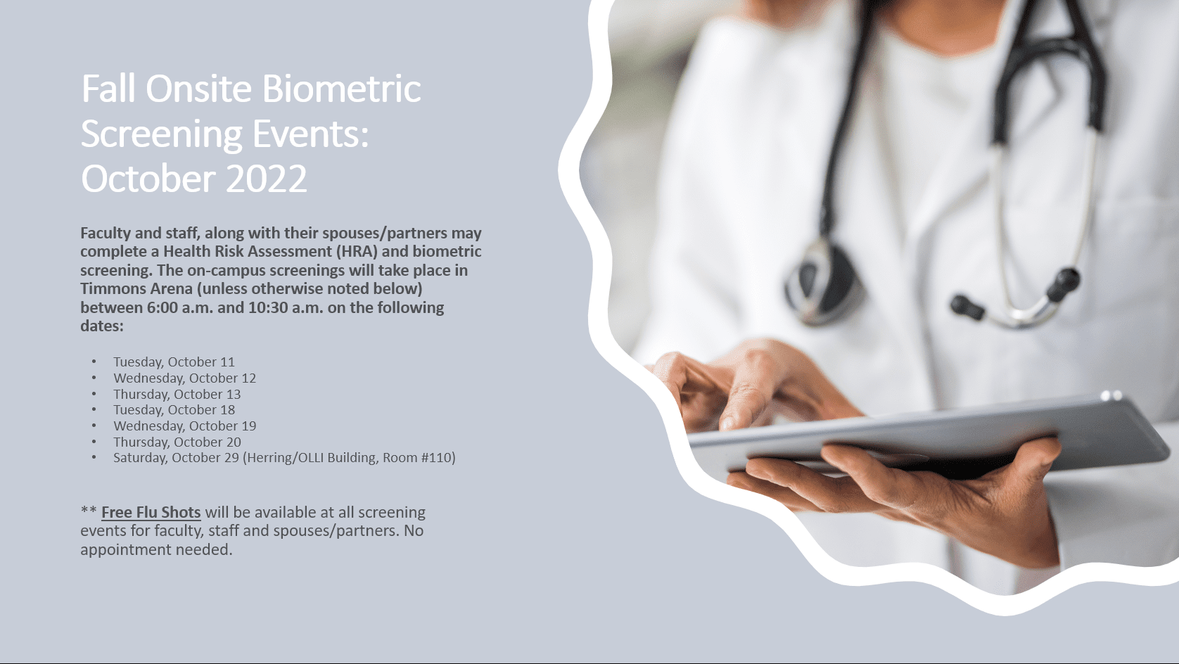 Biometric Screenings Fall 2022