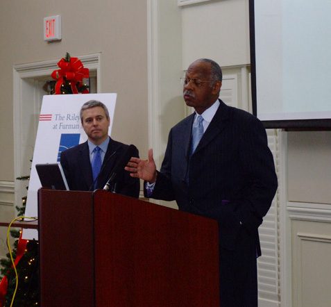 Caesar Richburg presenting and Jim Wiginton
