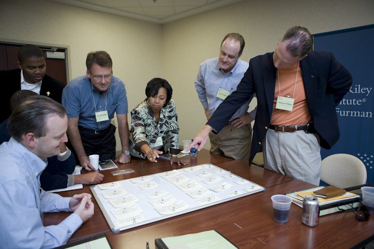 Another group hard at work on the activity