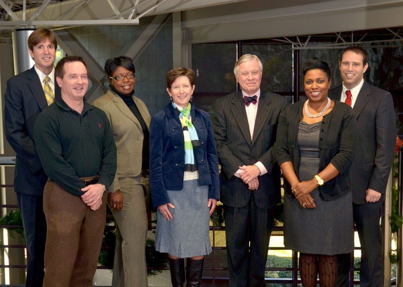 Board Link: (l-r) Matt Severance, Douglas Warner, Michelle Mapp, Pamela Williams, Tom Tisdale, Patricia Williams-Lessane, and Hal Frampton