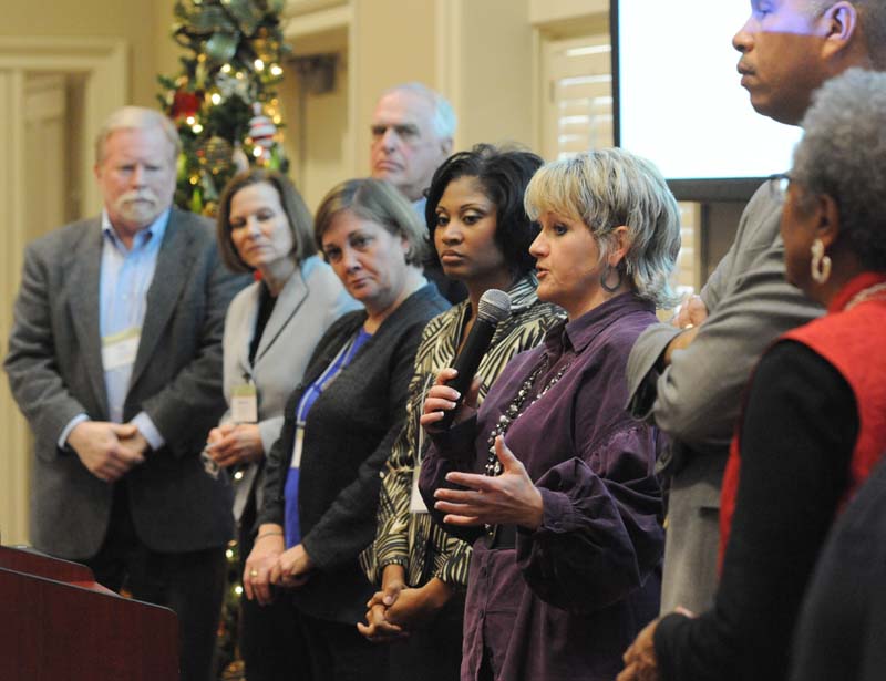 Diversity Leadership Pipeline: (l-r) Tom Moran, Marianne Pierce, Sherm Rounsville, Anne Ellefson, Nika White (Upstate Class XI), Julie Horton, Jay Tee Tucker and Peggy Baxter
