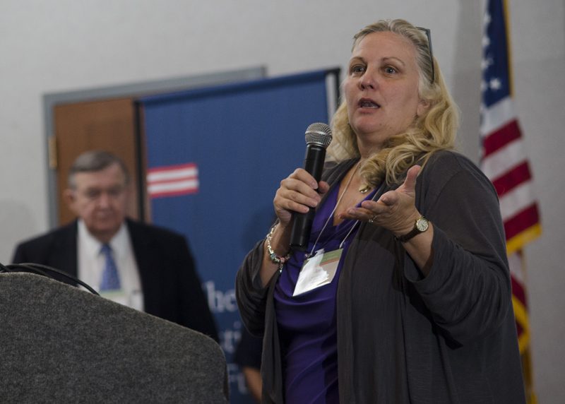 Joan Hoffman speaking and Bill Painter, Know Difference