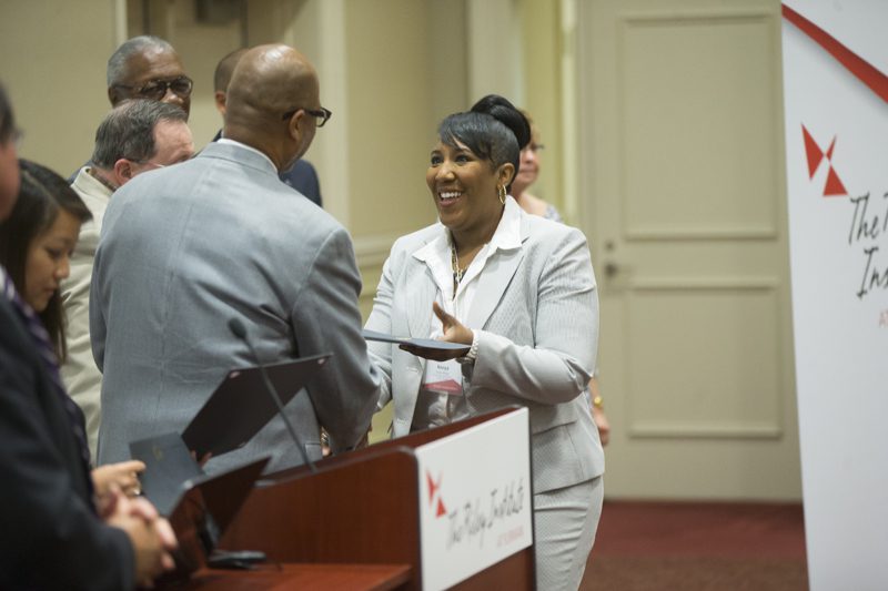 Kenya Mingo, Picture Perfect, receiving her Riley Fellow certificate