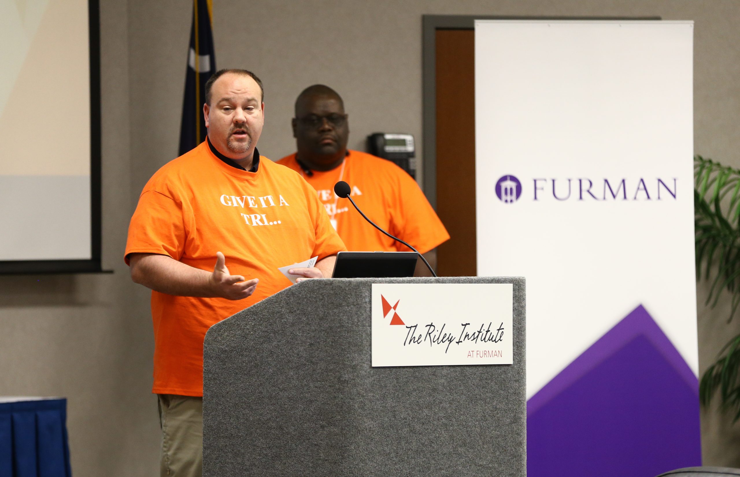 Benjamin Ford speaking, Greenville: Give it a Tri