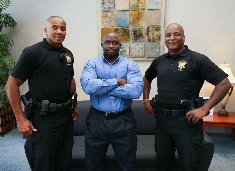 Lexington-Richland: Classroom to Community Connections: (l-r) Verlon Rhodes, Simon Scott, Shawn McDaniels; not pictured: Gerald Gary, Michael Harris, Greg Owings
