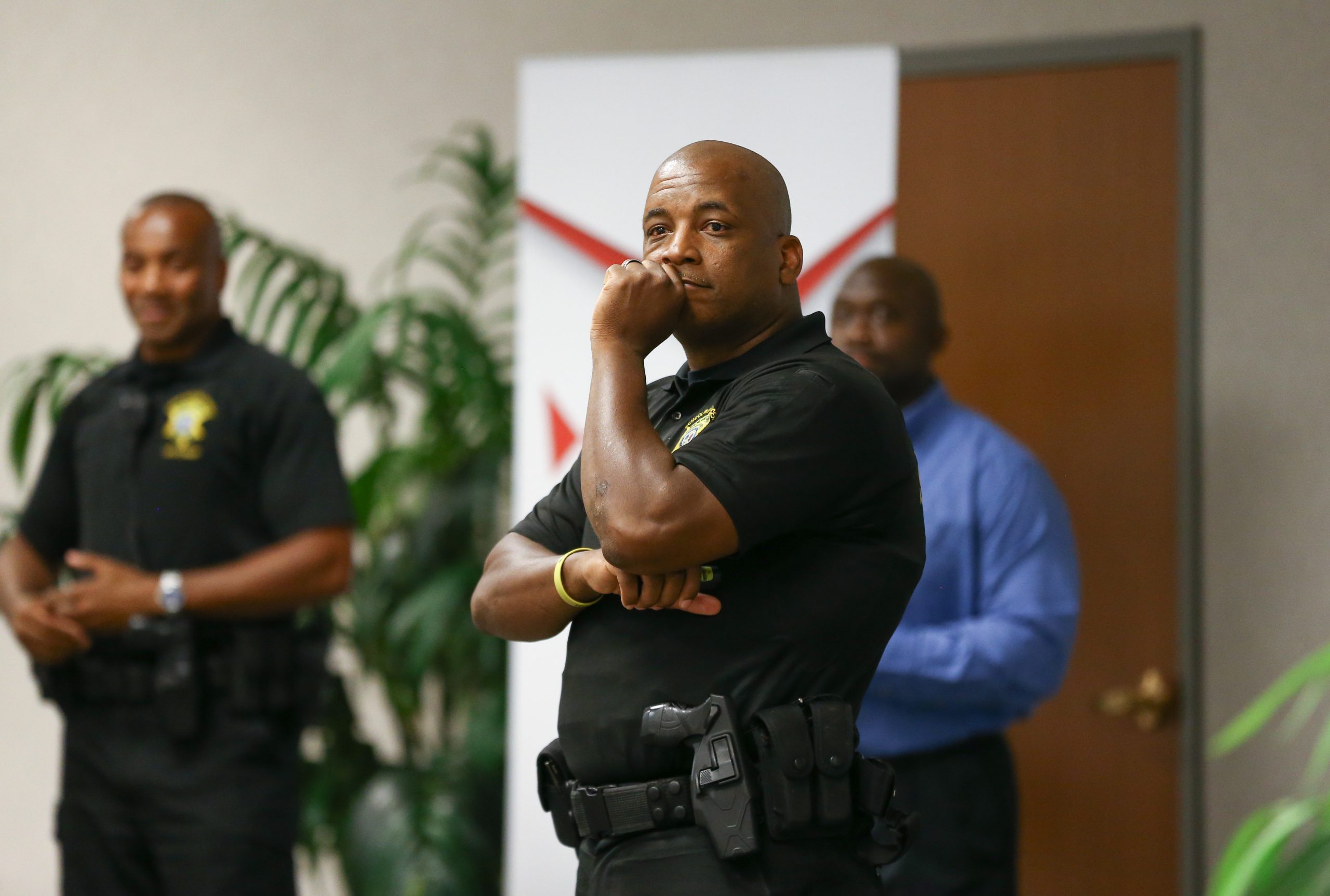 Shawn McDaniels listening to a question