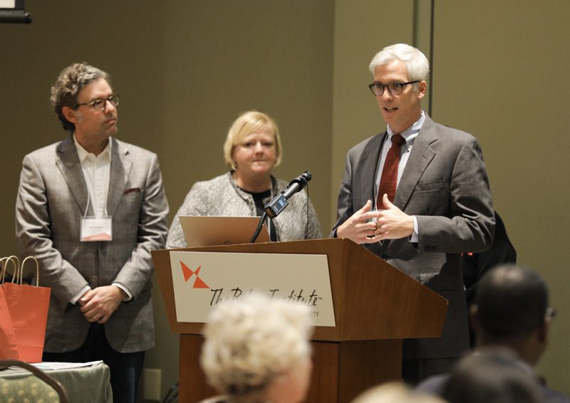 Charleston Undertold History Map: Blan Holman speaking, Christiaan Marcum and Laura Evans