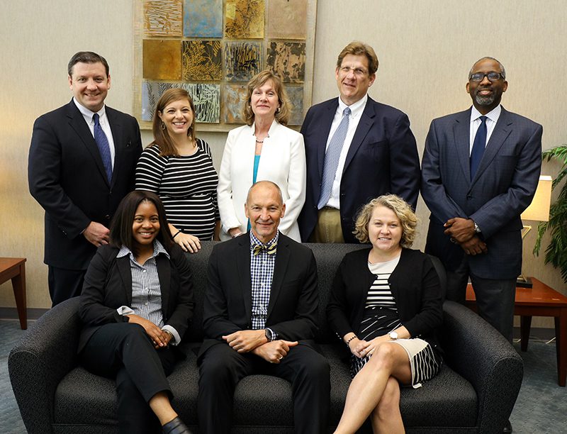 The Home Team: Row 1 (l-r): Andrea Heyward, Rusty Infinger, Rebecca Vance; Row 2 (l-r): Cory Manning, Amanda Loveday, Debbie Shurr, Mike Couick, Craig Witherspoon