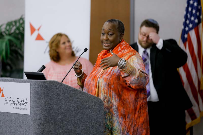 Christine Crawford speaking, Team Tapestry
