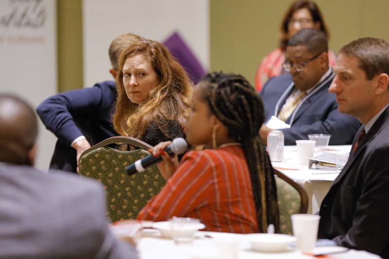 Stacy Brown, Safe Water Initiative at Metanoia (SWIM), asking a question