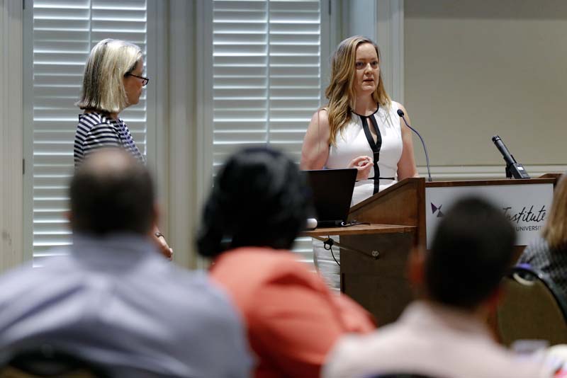 (l-r) Liz Smith and Meghan Barp, Book Bags of Love