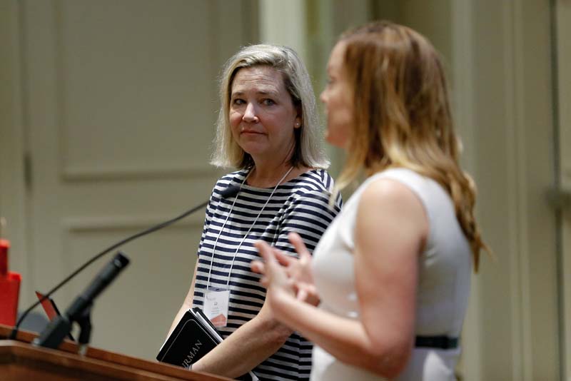 (l-r) Liz Smith and Meghan Barp, Book Bags of Love