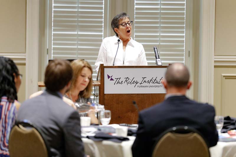 Ellen Stevenson speaking, H.E.A.L.