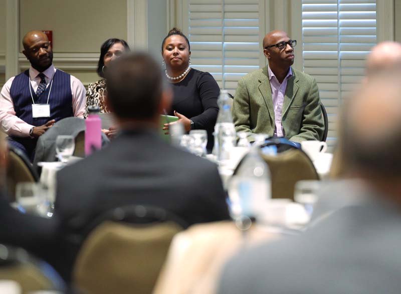 (l-r) Chris Briddell, Allison Mertens, Roxanne James and Jerry Blassingame, Executive Director, Soteria Community Development Corporation, Reclaimed