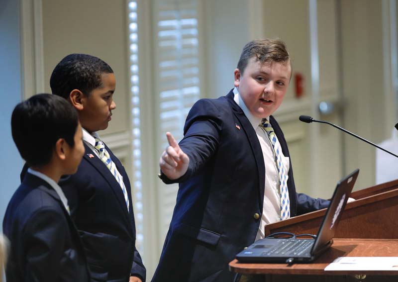 Students from Monaview Elementary School’s Men Who Read program, Leaders for Literacy