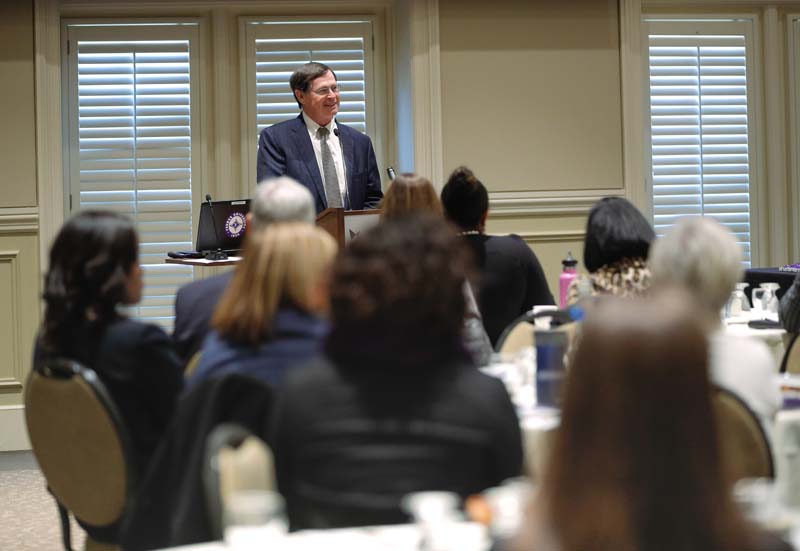 Don Gordon, executive director of the Riley Institute, making remarks