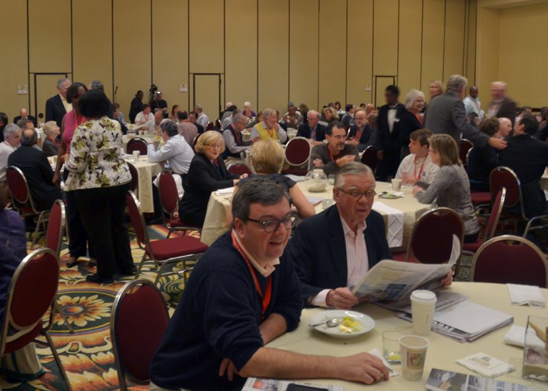 Everyone enjoying the camaraderie and food!