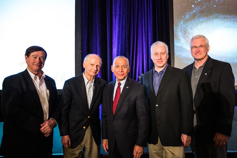 (l-r) Don Gordon, Secretary Riley, Charles Bolden, David Brancaccio and interim president Carl Kohrt