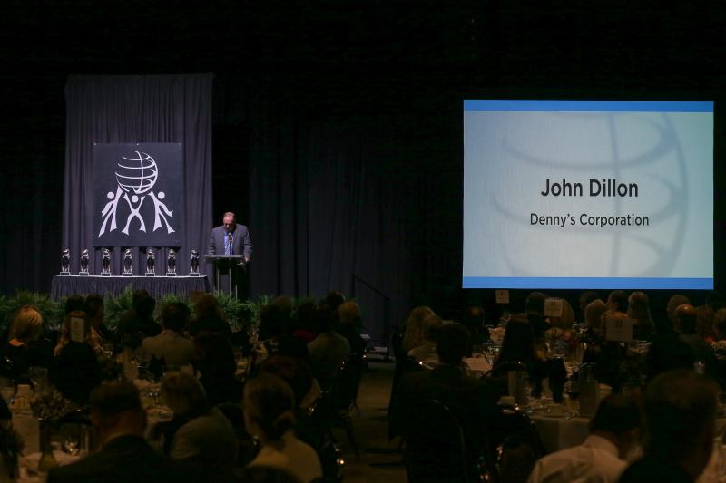John Dillon, Chief Marketing Officer for Denny's Corporation, sharing his remarks