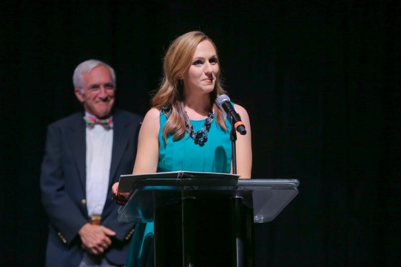 Gabrielle Komorowski and award presenter Dr. Bob Saul, Medical Director of General Pediatrics at the Children's Hospital of Greenville Health System