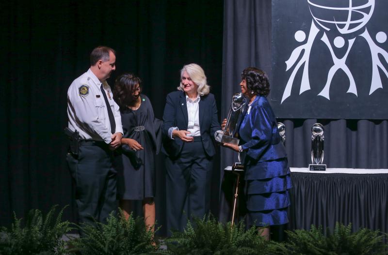 The Outstanding Nonprofit Award recipient was the Law Enforcement and Community Relations Task Force in Anderson, South Carolina. Accepting the award are Jim Stewart, Anderson Police Chief, and Dr. Beatrice Thompson, Executive Director of the Westside Community Center