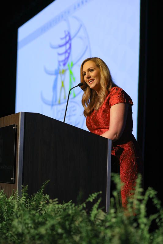 Gabrielle Komorowski, co-anchor of WYFF News 4, serving as the emcee of tonight's program. Gabrielle is also a Riley Fellow of the Upstate Class XXI.
