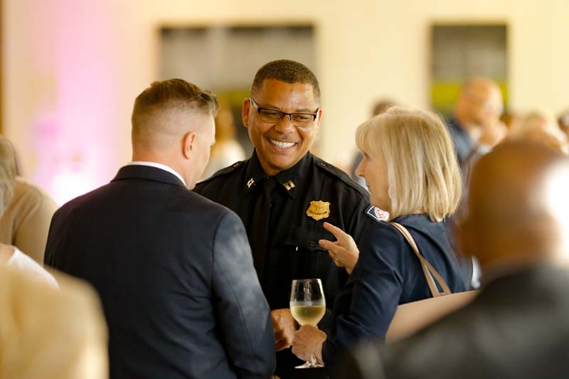 Guests enjoying the reception that followed the award ceremony