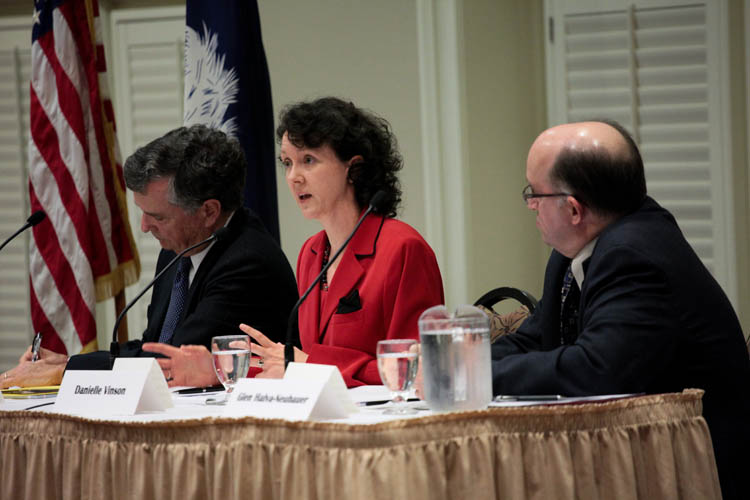 Hodding Carter with panel members Danielle Vinson and Glen Halva Neubauer