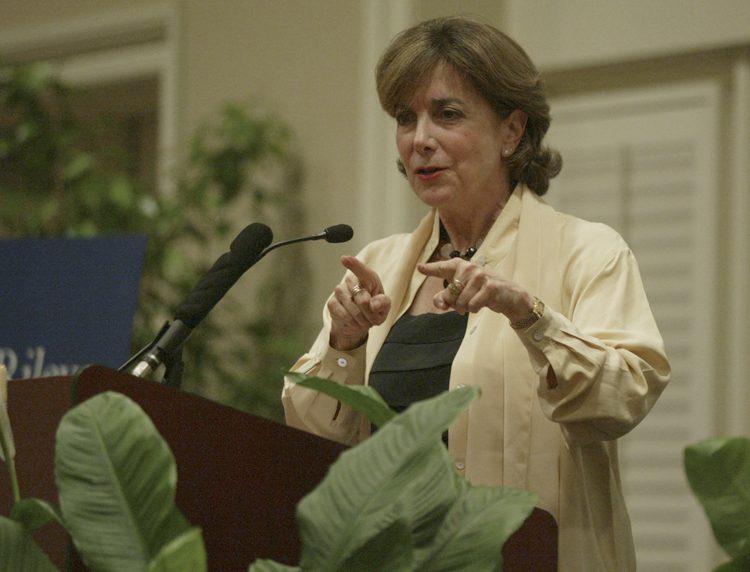Margolies responding to questions from the audience