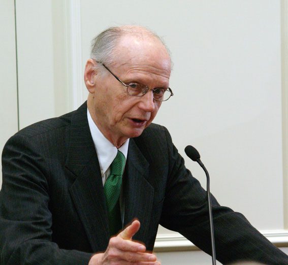 Secretary Riley introducing Professor Ferdinand von Prondzynski