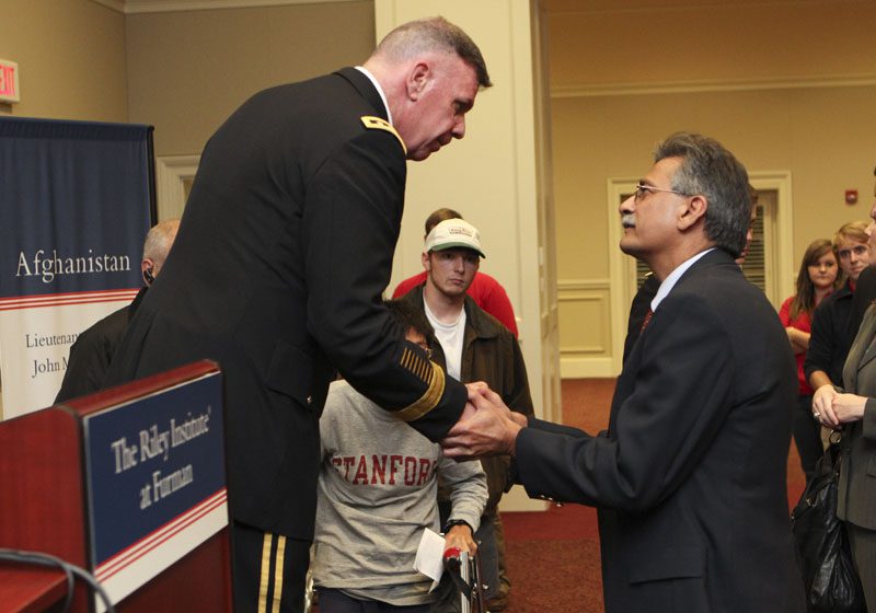 Students and community members lined up to meet General Mulholland
