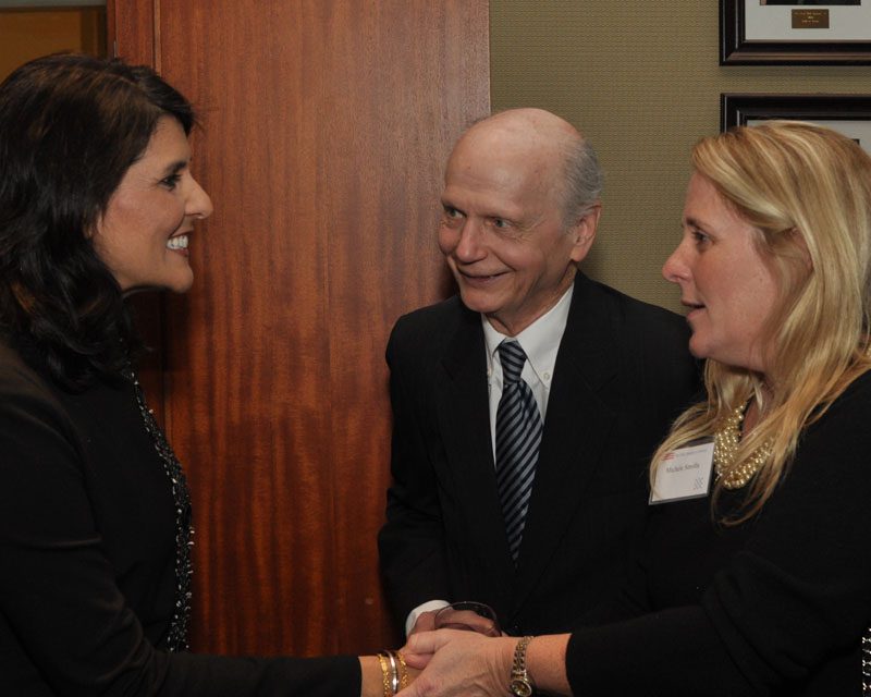 (-r) Governor Haley, Governor Riley and Michele Smolla