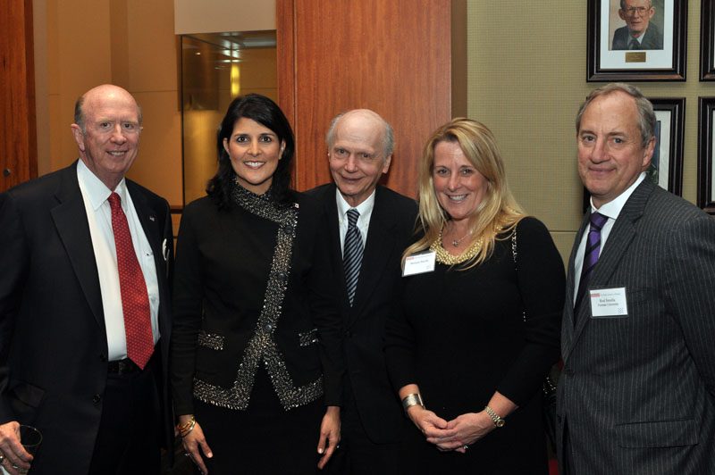 (l-r) Ambassador Wilkins, Governor Haley, Secretary Riley, Michele Smolla and President Smolla