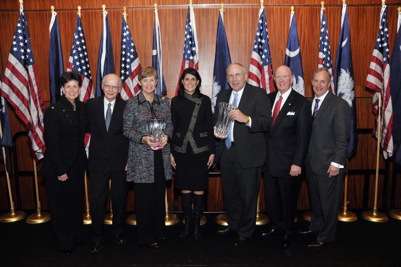 (l-r) Paula Harper Bethea, Dick Riley, Minor Mickel Shaw, Nikki Haley, Wes Hayes, David Wilkins and Rod Smolla