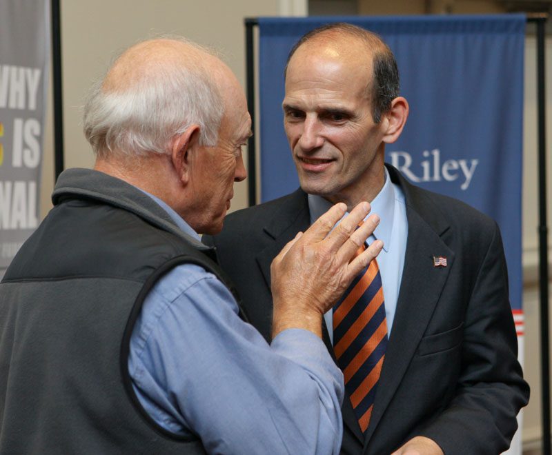 Baldacci continuing the conversation with a guest
