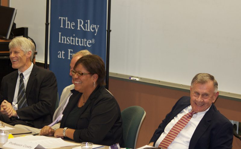 The panel (l-r) Brent Nelsen, Rod Smolla, Teresa Cosby and Don Aiesi