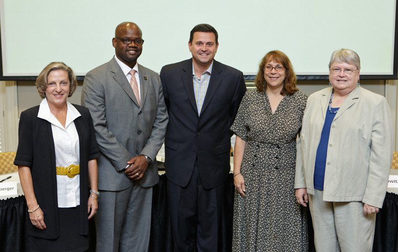(l-r) Renée Romberger, Montrio Belton, Mark Quinn, Sue Berkowitz and Lynn Bailey