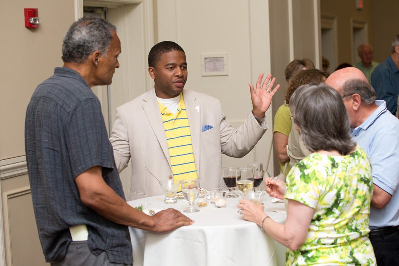 Following the event, there was wine and hors d'oeuvres for all to enjoy
