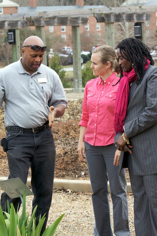 Bruce explaining how the farm promotes sustainable agricultural practices and how it is providing ways for Furman students to connect with nature and with the community