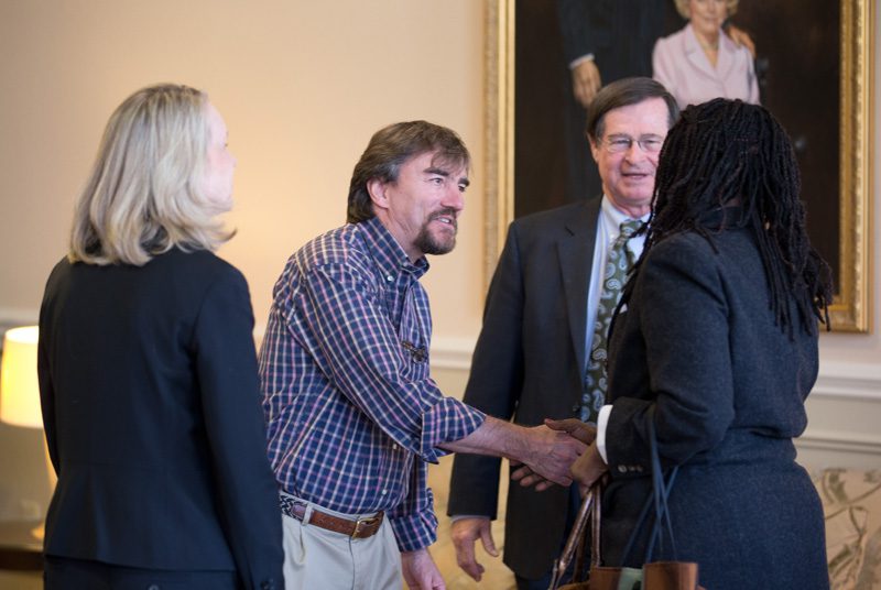 Ambassador Sanders meeting Brannon Anderson, Professor of Earth and Environmental Science