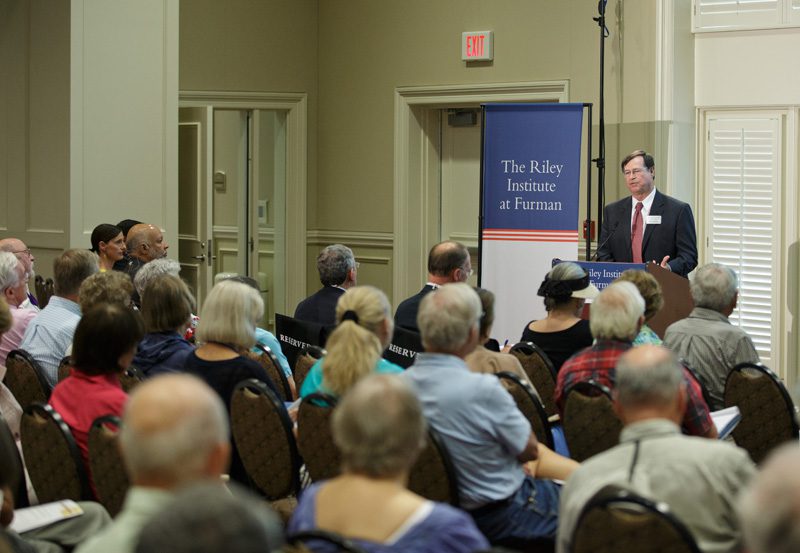 Don Gordon, Executive Director of the Riley Institute, welcoming everyone to the second session of Straight Talk: Healthcare Reform in South Carolina