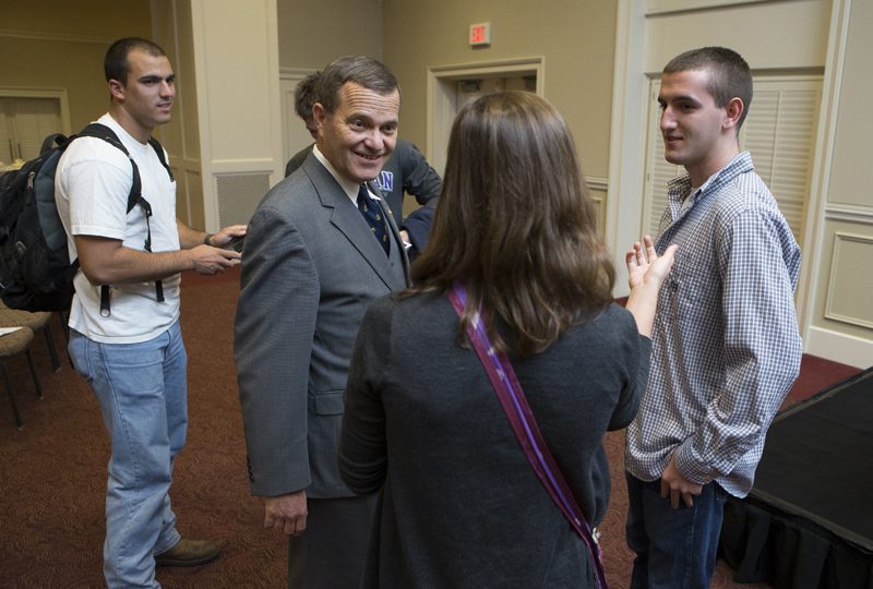 General Lehnert enjoying the interaction with students