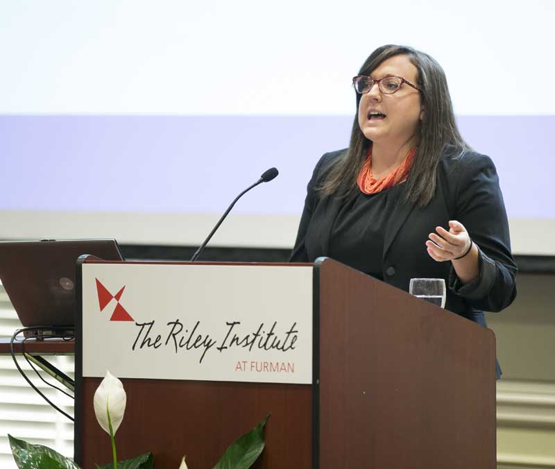 Sarah Sattelmeyer speaking about 