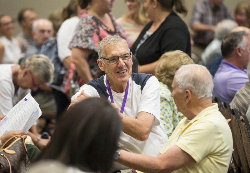 Community members mingling prior to final Summer Series session