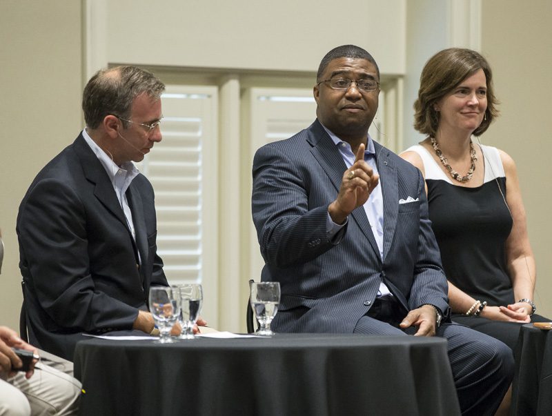 (l-r) Phil Feisal, Russell Booker and Carol Naughton