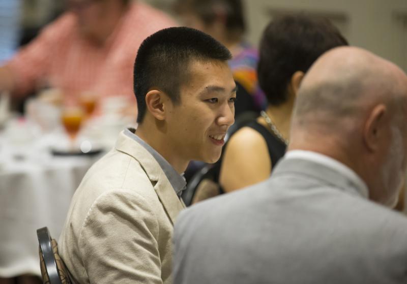 Student at welcome reception